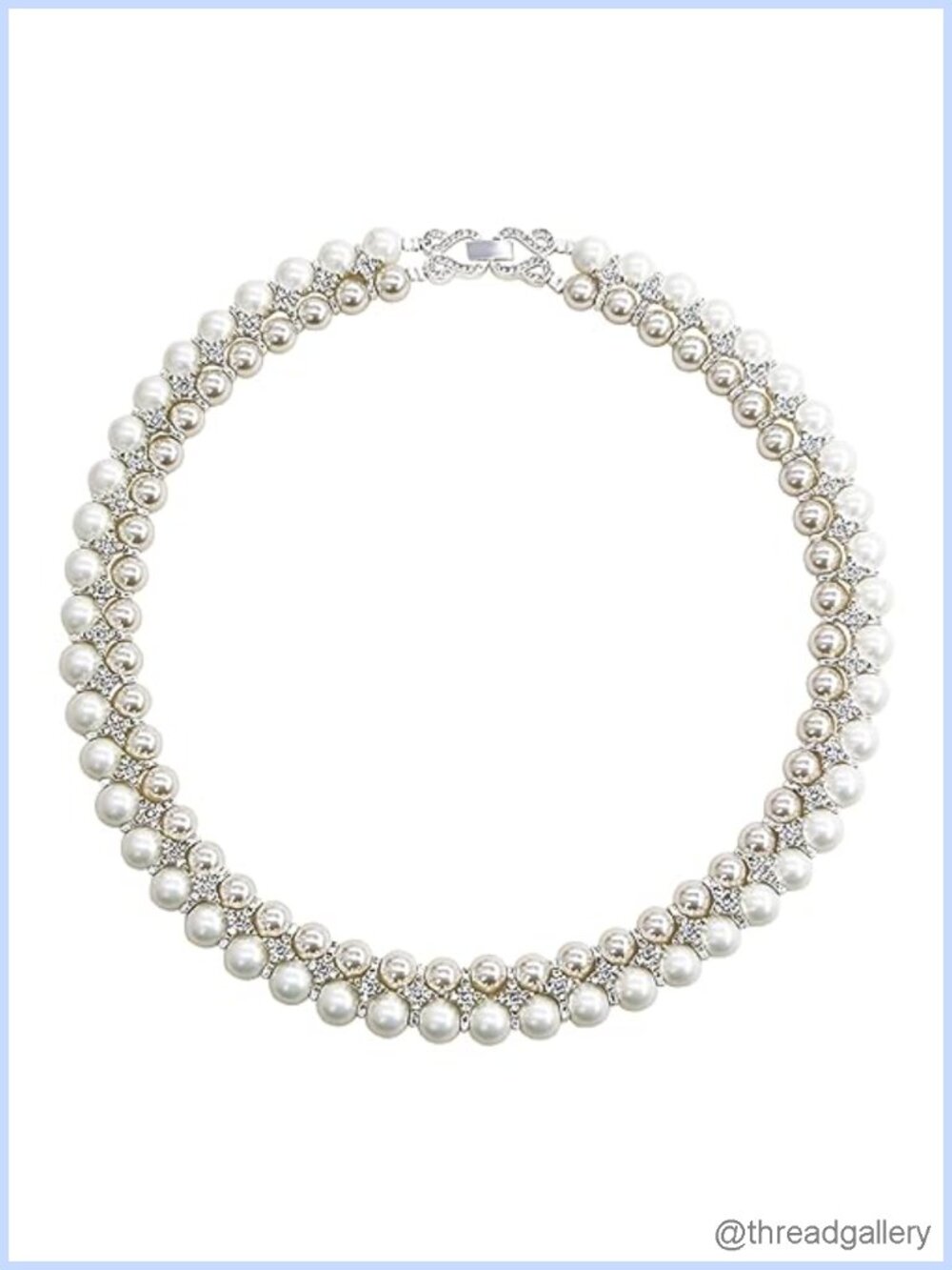 Faux Pearl Choker Necklace Women 2-Layer 1920s Gatsby Flapper Costume Jewelry